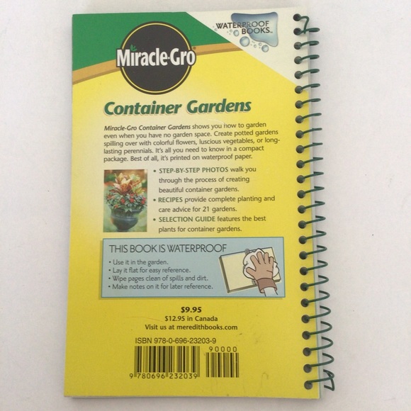 MIRACLE GRO CONTAINER GARDEN HOW TO WATERPROOF BOOK NWT - Picture 15 of 16